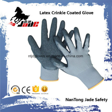 13G Nylon Palm Latex Crinkle Coated Industriehandschuh